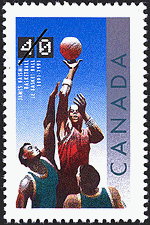Timbre de 1991 - Le basket-ball, 1891-1991, James Naismith - Timbre du Canada
