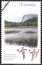 Route frontalière des Voyageurs 1991 - Timbre du Canada
