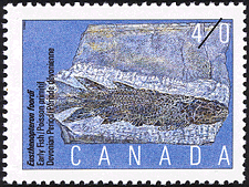 Eusthenopteron foordi, Poisson primitif, Période dévonienne 1991 - Timbre du Canada