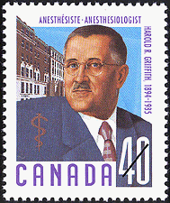 Harold R. Griffith, 1894-1985, Anesthésiste 1991 - Timbre du Canada