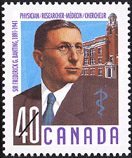 Sir Frederick G. Banting, 1891-1941, Médecin / Chercheur 1991 - Timbre du Canada