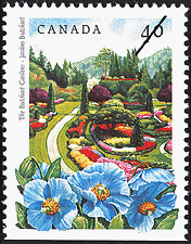 Jardins Butchart 1991 - Timbre du Canada