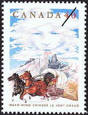 Le vent chaud, Chinook 1991 - Timbre du Canada