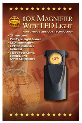 10X Pocket Magnifier with LED Light