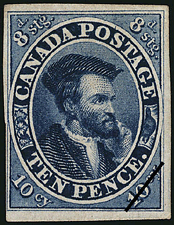 Timbre de 1855 - Jacques Cartier - Timbre du Canada