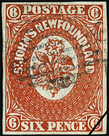 Timbre de 1857 - Rose, chardon et trèfle - Timbre du Canada