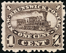 Timbre de 1860 - Locomotive - Timbre du Canada