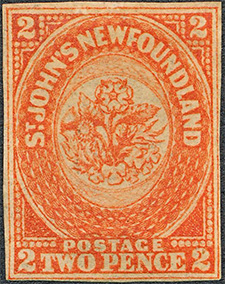 Rose, chardon et trèfle 1860 - Timbre du Canada