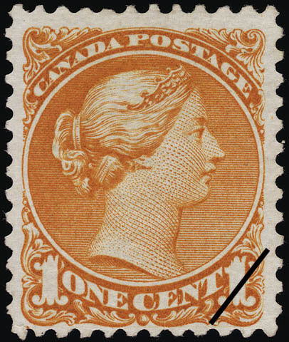 Reine Victoria - 1 cent 1870 - Timbre du Canada - Orange - Montréal