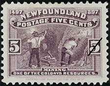 Timbre de 1897 - Exploitation minière - Timbre du Canada