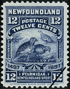 Timbre de 1897 - Lagopède - Timbre du Canada