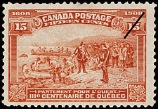 Timbre de 1908 - Partement pour l'ouest - Timbre du Canada