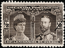 Timbre de 1908 - Prince & Princesse de Galles  - Timbre du Canada
