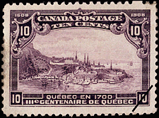 Timbre de 1908 - Québec en 1700  - Timbre du Canada
