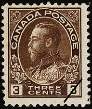 Timbre de 1918 - Roi Georges V - Timbre du Canada