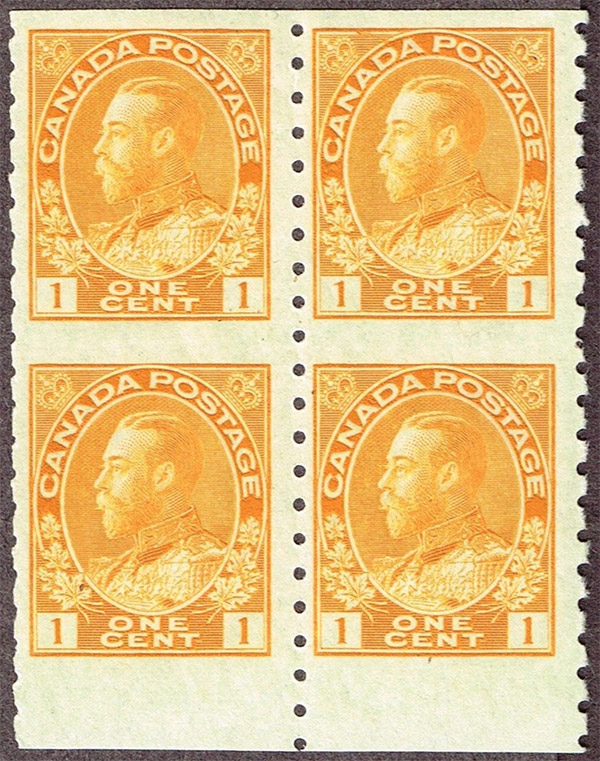 Roi Georges V - 1 cent 1923 - Block of 4 - Die II