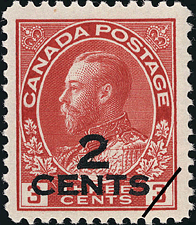 Timbre de 1926 - Roi Georges V - Timbre du Canada