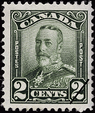 Timbre de 1928 - Roi Georges V - Timbre du Canada