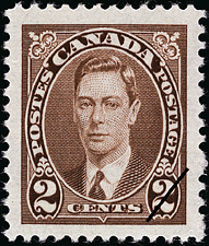 Timbre de 1937 - Roi Georges VI - Timbre du Canada