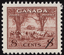 Timbre de 1942 - Scène champêtre - Timbre du Canada