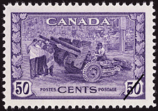 Timbre de 1942 - Usine de munitions - Timbre du Canada