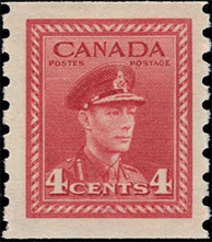 Roi Georges VI  1943 - Timbre du Canada