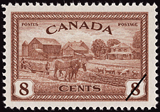 Timbre de 1946 - Ferme canadienne - Timbre du Canada