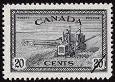 Timbre de 1946 - Moissonneuse-batteuse - Timbre du Canada