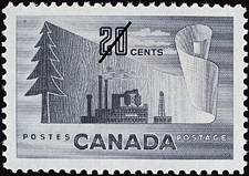 Timbre de 1952 - Produits forestiers du Canada - Timbre du Canada