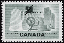 Timbre de 1953 - L'industrie textile du Canada - Timbre du Canada