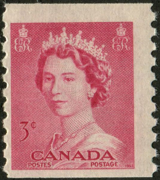 Stampsandcanada Queen Elizabeth Ii 3 Cents 1953 Stamps Of Canada Price Guide And Value