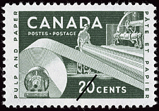 Timbre de 1956 - Pâte et papier - Timbre du Canada