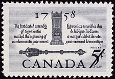 Timbre de 1958 - Première assemblée élue de la Nouvelle-Écosse - Timbre du Canada