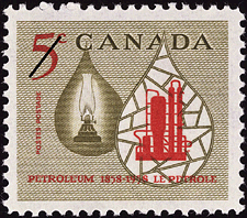 Le pétrole 1958 - Timbre du Canada