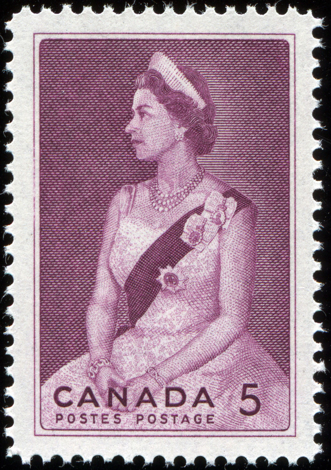 Stampsandcanada Royal Visit 5 Cents 1964 Stamps Of Canada Price Guide And Value