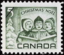 Timbre de 1967 - Enfants chantant les cantiques  - Timbre du Canada