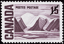 Timbre de 1967 - Montagnes du Groenland - Timbre du Canada