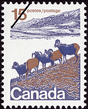 Timbre de 1972 - Moutons des montagnes de l'Ouest du Canada - Timbre du Canada