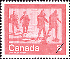 Timbre de 1974 - Raquette - Timbre du Canada