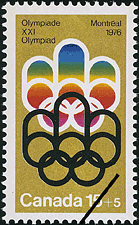 Symbole des Jeux de Montréal 1974 - Timbre du Canada