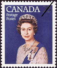 Timbre de 1977 - Reine Elizabeth II, 25e anniversaire d'accession au trône - Timbre du Canada