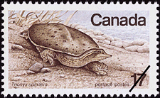 Timbre de 1979 - La tortue molle à épines, Trionyx spinifera - Timbre du Canada