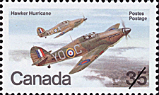 Timbre de 1980 - Hawker Hurricane - Timbre du Canada
