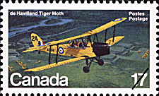 Timbre de 1981 - de Havilland Tiger Moth - Timbre du Canada