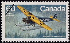 Timbre de 1982 - Fokker Super Universal - Timbre du Canada