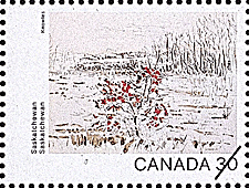 Timbre de 1982 - Saskatchewan, Ombres brunâtres - Timbre du Canada