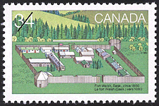Timbre de 1985 - Le fort Walsh (Sask.) vers 1880 - Timbre du Canada