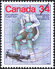 Timbre de 1986 - Combinaison de vol antigravité - Timbre du Canada
