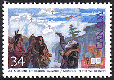 Timbre de 1987 - Les missions en région sauvage - Timbre du Canada