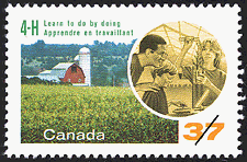 Timbre de 1988 - 4-H, Apprendre en travaillant - Timbre du Canada